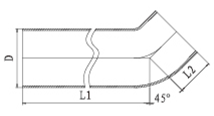 W型45度加長(cháng)彎頭結構圖